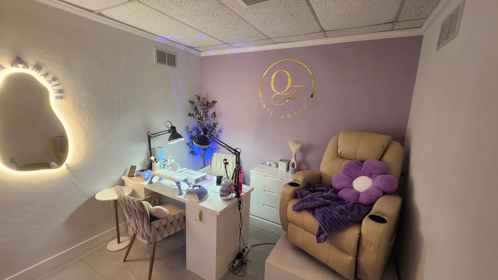 Custom builder gel nail set by Nails by Odett near North Naples